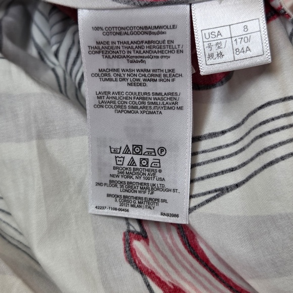 BROOKS BROTHERS Button Down Collar Dress Floral Women’s 8 6306 - Picture 7 of 8